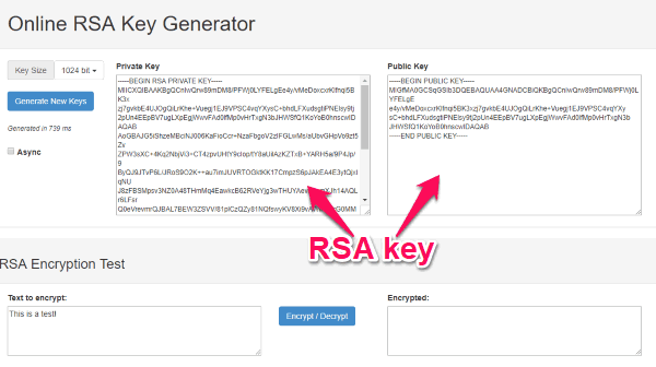 Generate rsa 2048 key